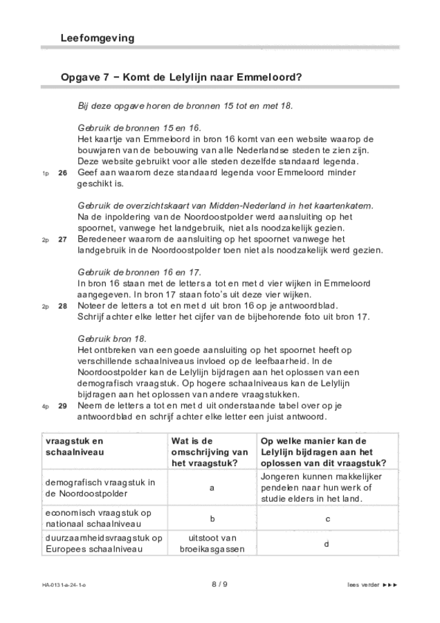 Opgaven examen HAVO aardrijkskunde 2024, tijdvak 1. Pagina 8