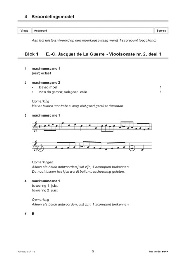 Correctievoorschrift examen HAVO muziek 2024, tijdvak 1. Pagina 5