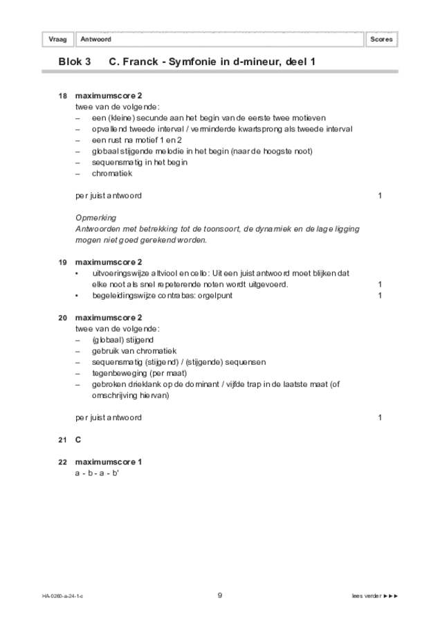 Correctievoorschrift examen HAVO muziek 2024, tijdvak 1. Pagina 9