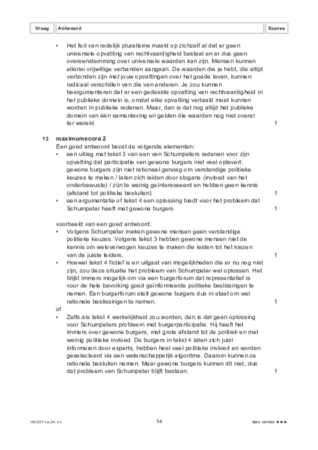 Correctievoorschrift examen HAVO filosofie 2024, tijdvak 1. Pagina 14