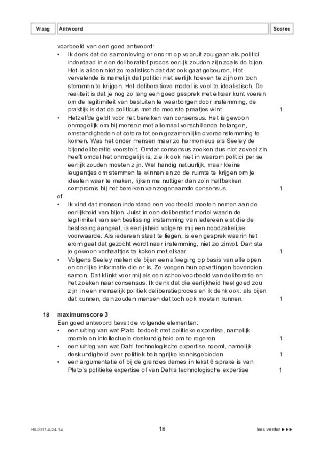 Correctievoorschrift examen HAVO filosofie 2024, tijdvak 1. Pagina 18