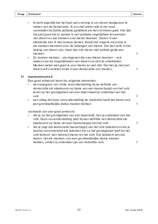 Correctievoorschrift examen HAVO filosofie 2024, tijdvak 1. Pagina 22