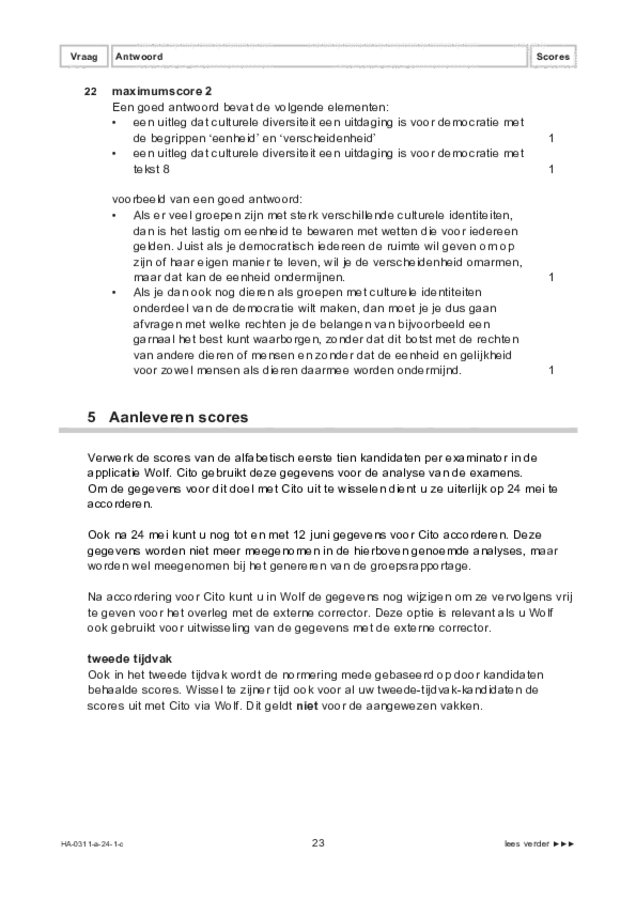 Correctievoorschrift examen HAVO filosofie 2024, tijdvak 1. Pagina 23