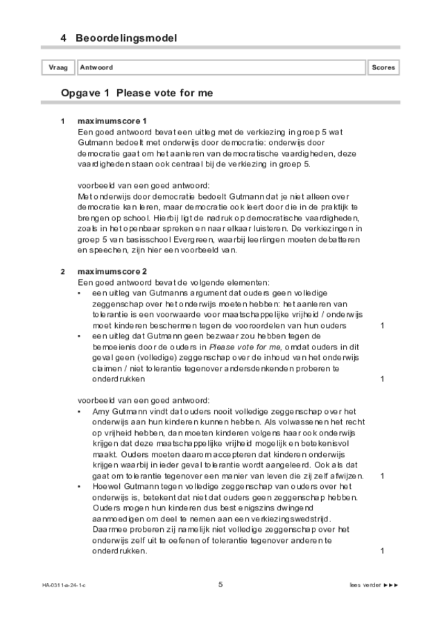 Correctievoorschrift examen HAVO filosofie 2024, tijdvak 1. Pagina 5