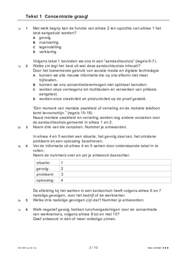 Opgaven examen HAVO Nederlands 2024, tijdvak 1. Pagina 2