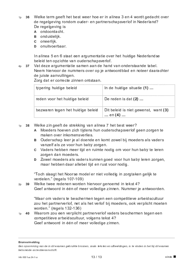 Opgaven examen HAVO Nederlands 2024, tijdvak 1. Pagina 13