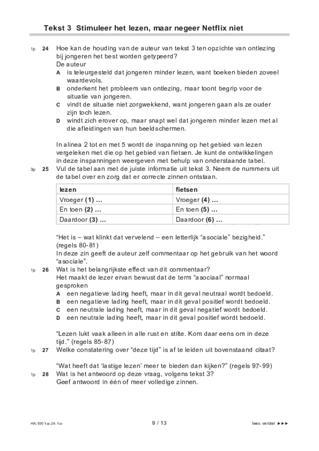 Opgaven examen HAVO Nederlands 2024, tijdvak 1. Pagina 9