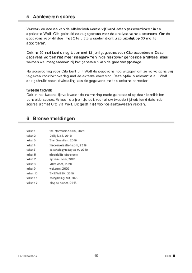 Correctievoorschrift examen HAVO Engels 2024, tijdvak 1. Pagina 10