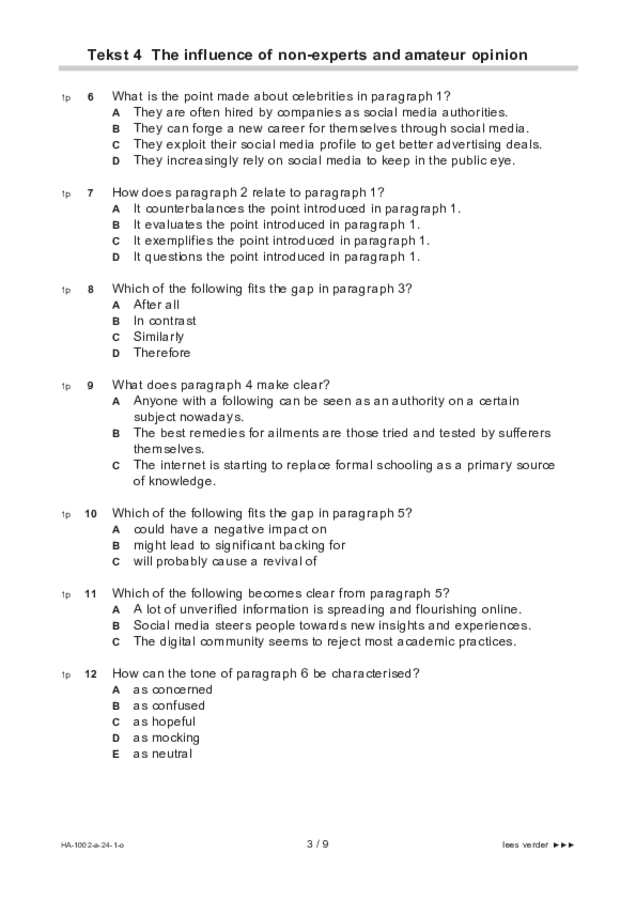 Opgaven examen HAVO Engels 2024, tijdvak 1. Pagina 3