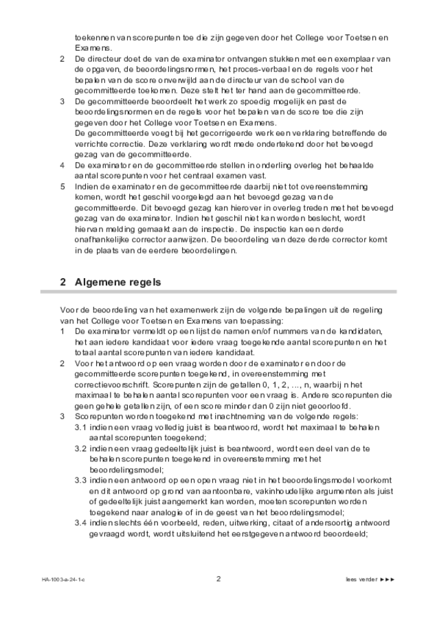 Correctievoorschrift examen HAVO Frans 2024, tijdvak 1. Pagina 2