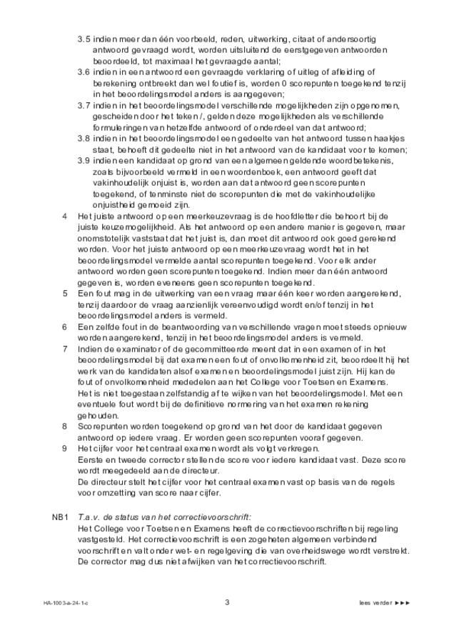 Correctievoorschrift examen HAVO Frans 2024, tijdvak 1. Pagina 3