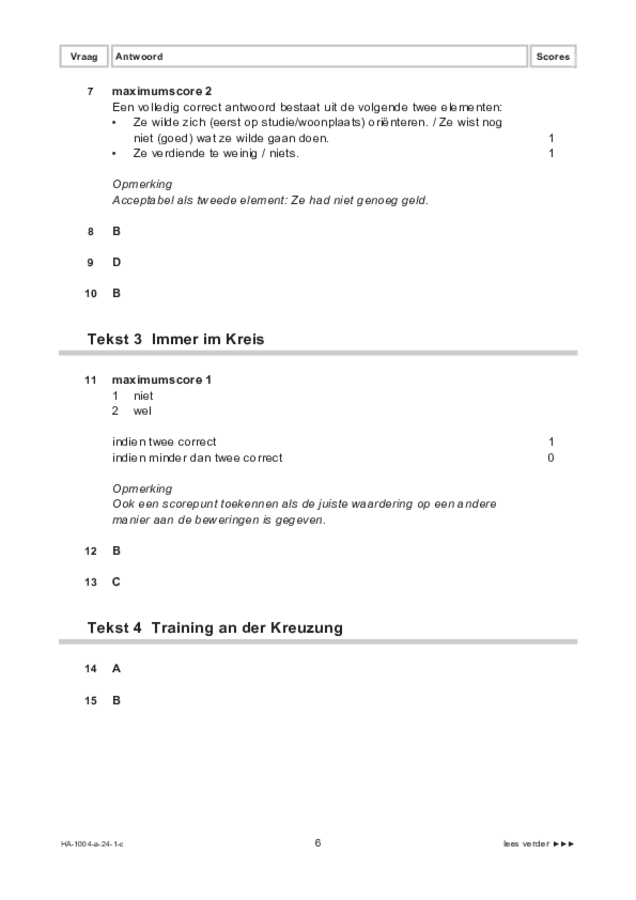 Correctievoorschrift examen HAVO Duits 2024, tijdvak 1. Pagina 6