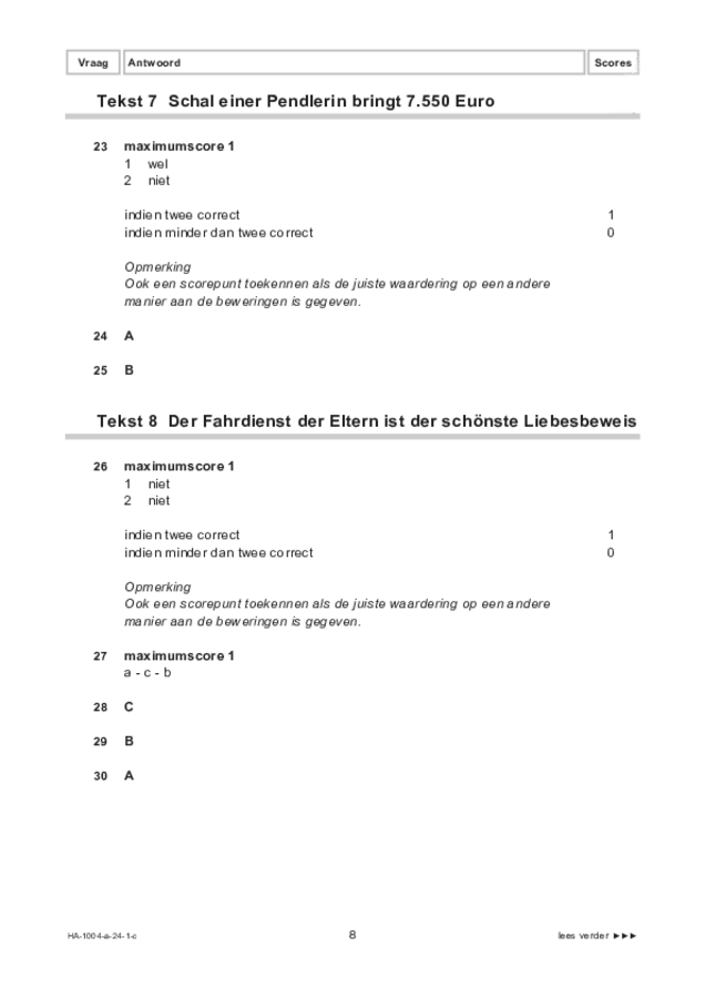 Correctievoorschrift examen HAVO Duits 2024, tijdvak 1. Pagina 8