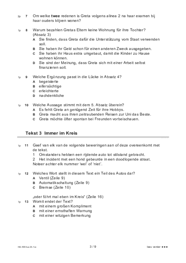 Opgaven examen HAVO Duits 2024, tijdvak 1. Pagina 3