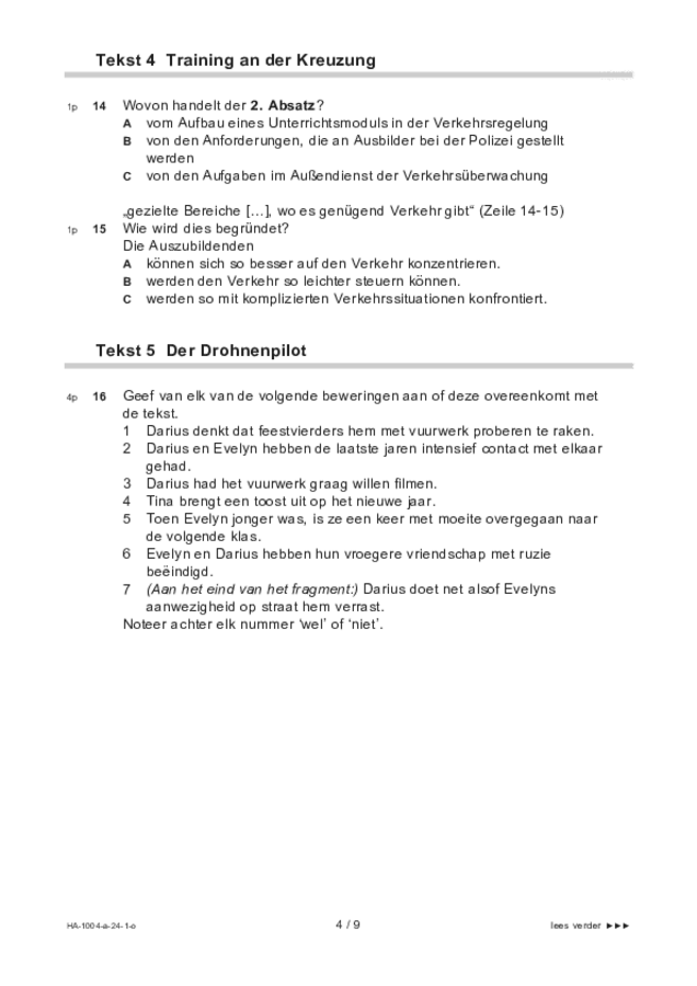 Opgaven examen HAVO Duits 2024, tijdvak 1. Pagina 4