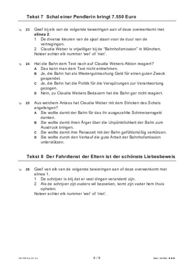Opgaven examen HAVO Duits 2024, tijdvak 1. Pagina 6