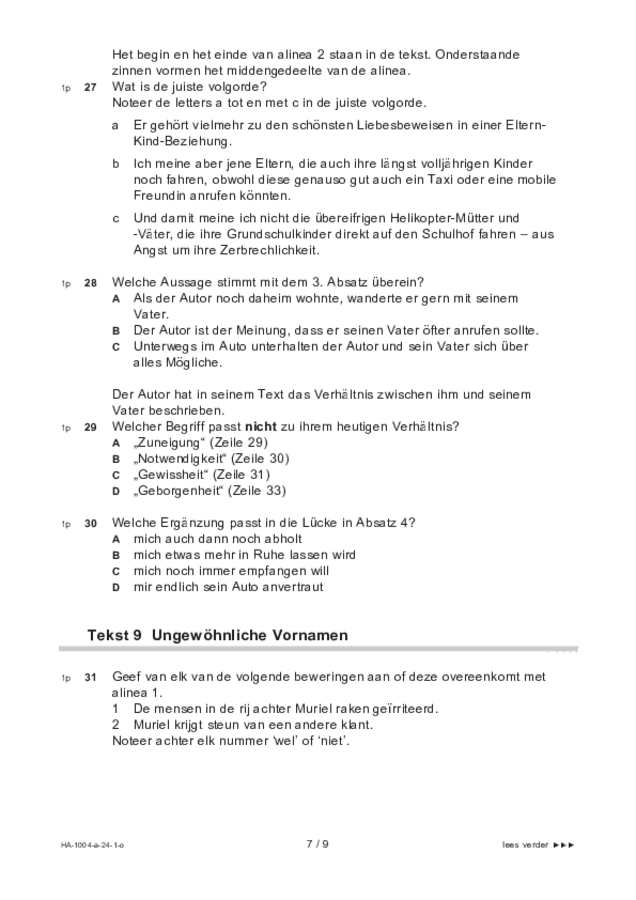 Opgaven examen HAVO Duits 2024, tijdvak 1. Pagina 7