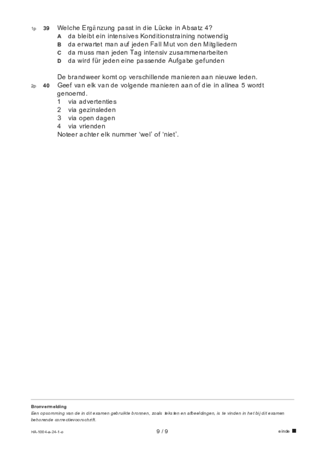 Opgaven examen HAVO Duits 2024, tijdvak 1. Pagina 9