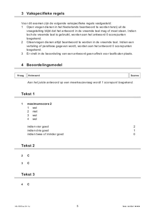 Correctievoorschrift examen HAVO Spaans 2024, tijdvak 1. Pagina 5