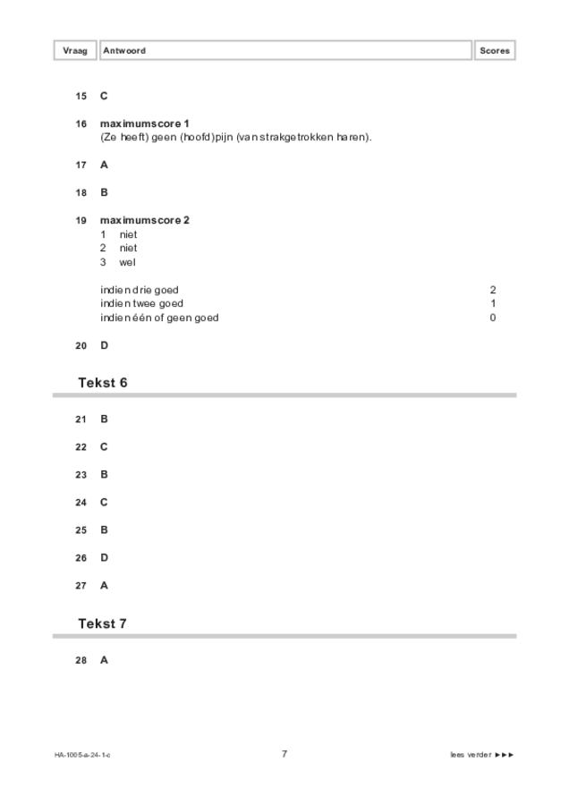 Correctievoorschrift examen HAVO Spaans 2024, tijdvak 1. Pagina 7