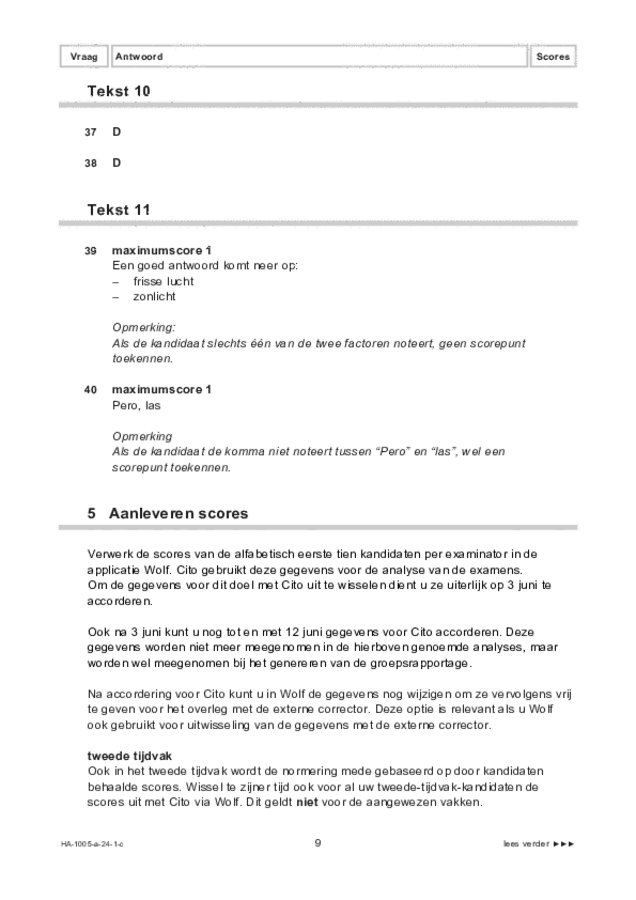 Correctievoorschrift examen HAVO Spaans 2024, tijdvak 1. Pagina 9