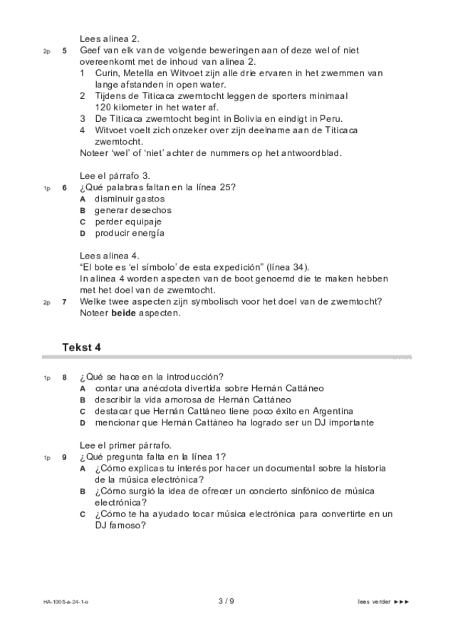 Opgaven examen HAVO Spaans 2024, tijdvak 1. Pagina 3