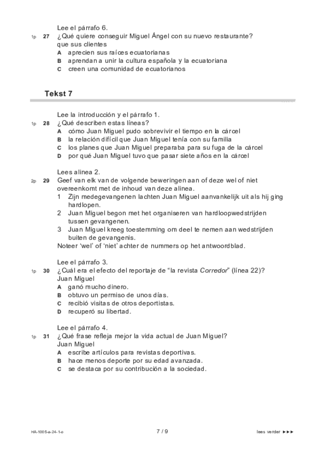 Opgaven examen HAVO Spaans 2024, tijdvak 1. Pagina 7