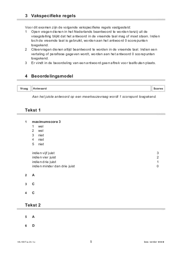 Correctievoorschrift examen HAVO Russisch 2024, tijdvak 1. Pagina 5