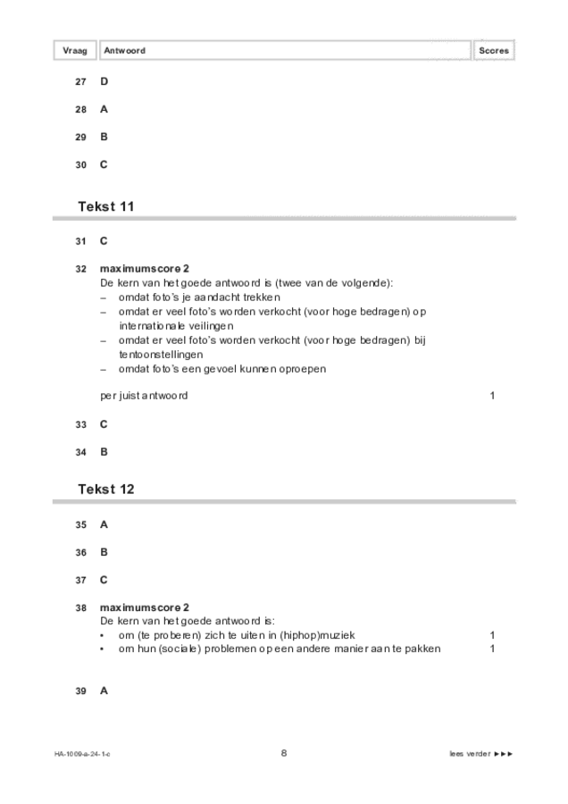 Correctievoorschrift examen HAVO Arabisch 2024, tijdvak 1. Pagina 8