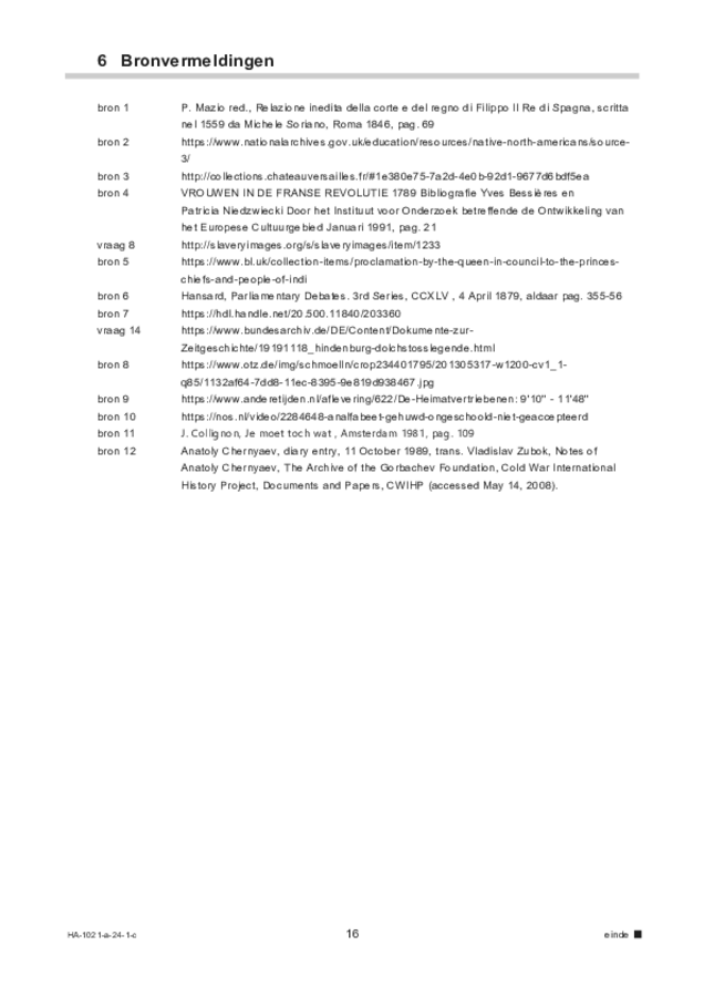 Correctievoorschrift examen HAVO geschiedenis 2024, tijdvak 1. Pagina 16