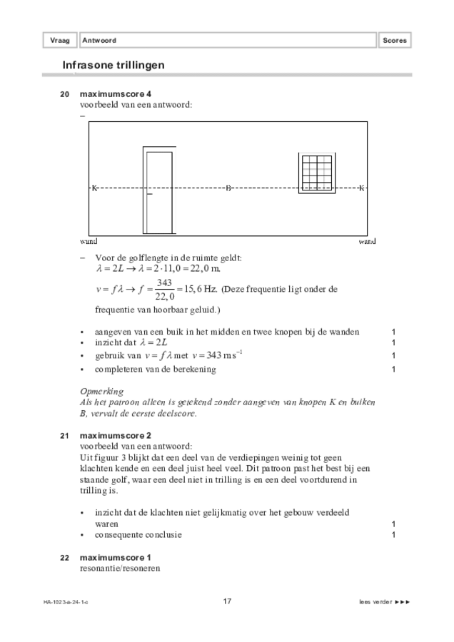 Correctievoorschrift examen HAVO natuurkunde 2024, tijdvak 1. Pagina 17