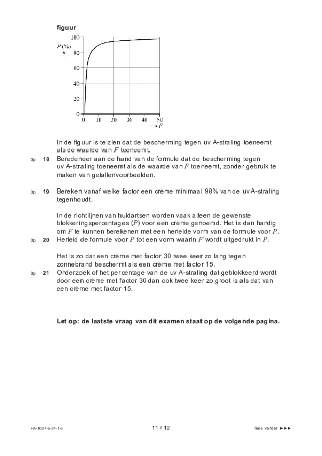 Opgaven examen HAVO wiskunde A 2024, tijdvak 1. Pagina 11