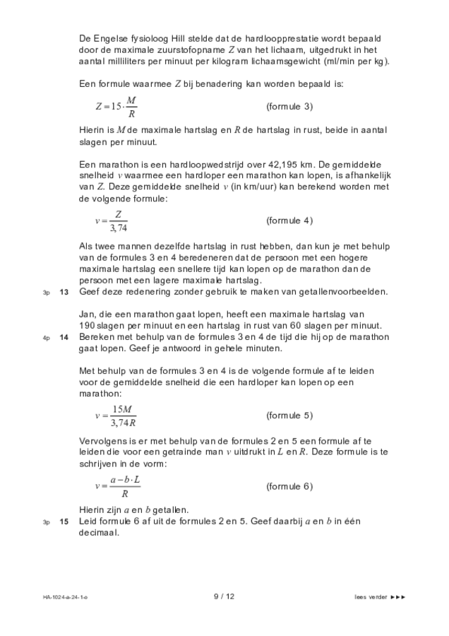 Opgaven examen HAVO wiskunde A 2024, tijdvak 1. Pagina 9
