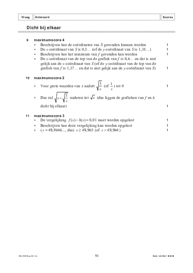 Correctievoorschrift examen HAVO wiskunde B 2024, tijdvak 1. Pagina 10