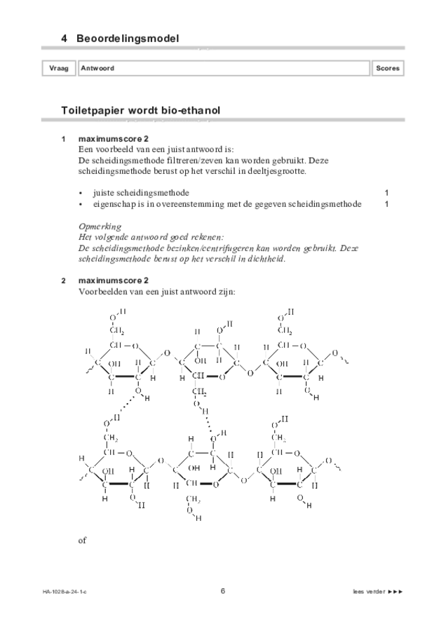 Correctievoorschrift examen HAVO scheikunde 2024, tijdvak 1. Pagina 6