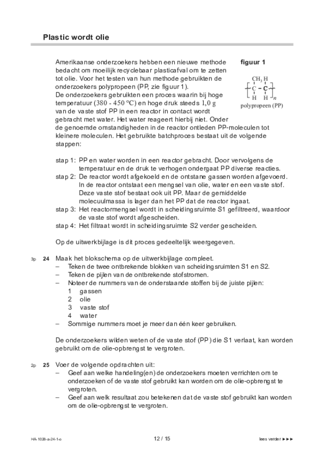 Opgaven examen HAVO scheikunde 2024, tijdvak 1. Pagina 12