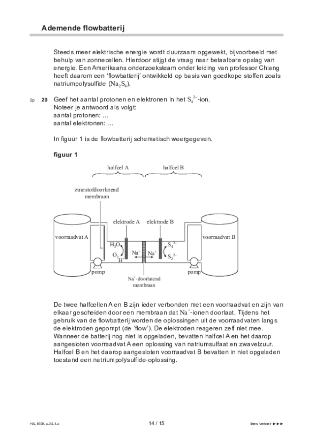 Opgaven examen HAVO scheikunde 2024, tijdvak 1. Pagina 14