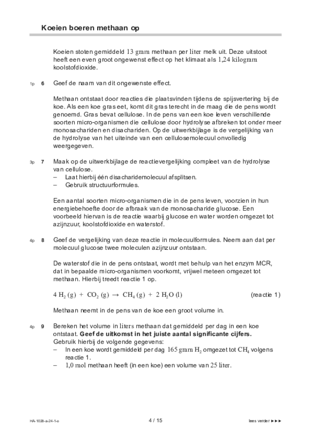 Opgaven examen HAVO scheikunde 2024, tijdvak 1. Pagina 4