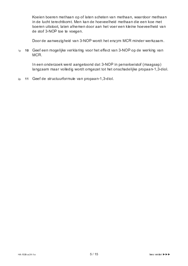 Opgaven examen HAVO scheikunde 2024, tijdvak 1. Pagina 5