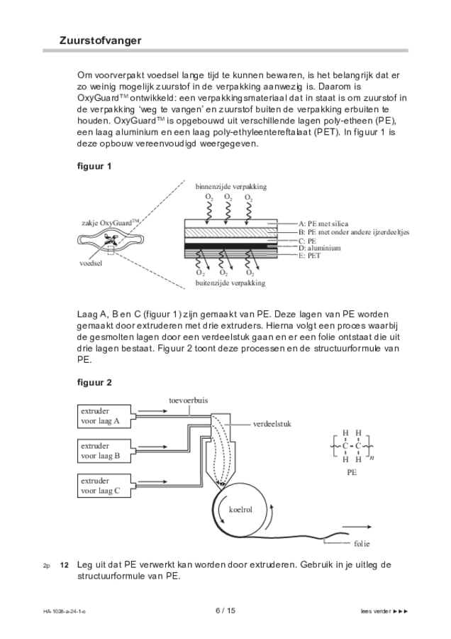 Opgaven examen HAVO scheikunde 2024, tijdvak 1. Pagina 6