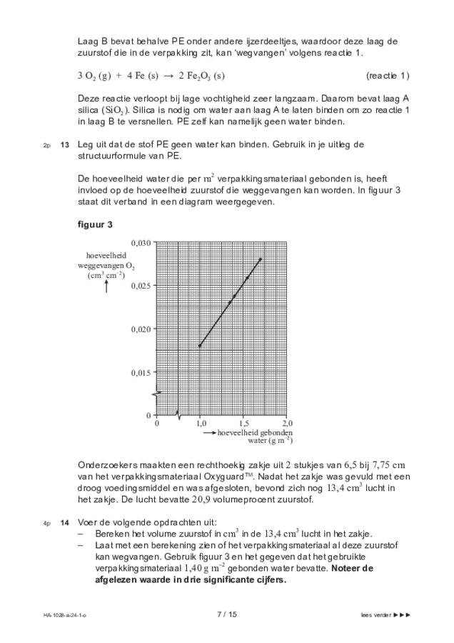 Opgaven examen HAVO scheikunde 2024, tijdvak 1. Pagina 7