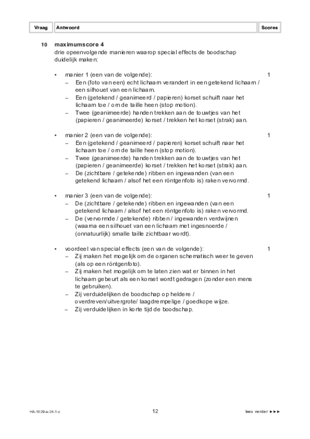 Correctievoorschrift examen HAVO kunst (algemeen) 2024, tijdvak 1. Pagina 12