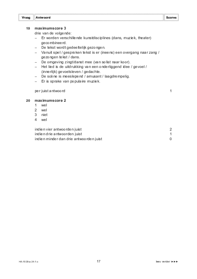 Correctievoorschrift examen HAVO kunst (algemeen) 2024, tijdvak 1. Pagina 17