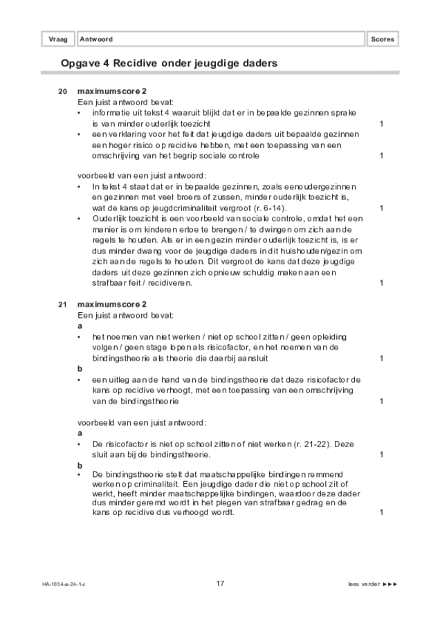 Correctievoorschrift examen HAVO maatschappijwetenschappen 2024, tijdvak 1. Pagina 17