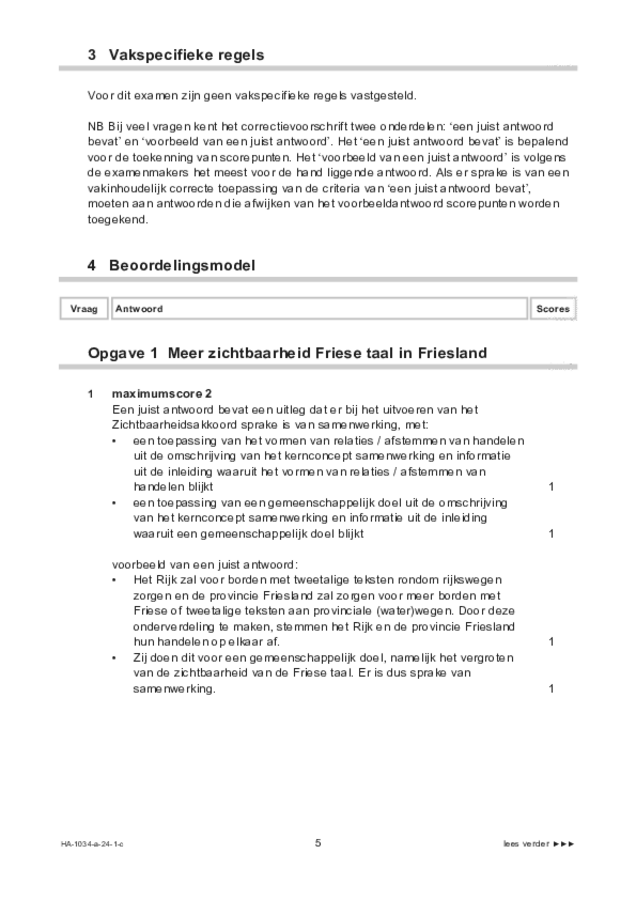 Correctievoorschrift examen HAVO maatschappijwetenschappen 2024, tijdvak 1. Pagina 5