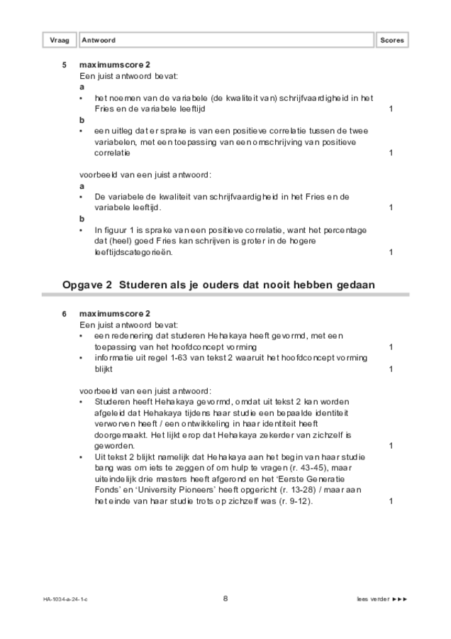 Correctievoorschrift examen HAVO maatschappijwetenschappen 2024, tijdvak 1. Pagina 8