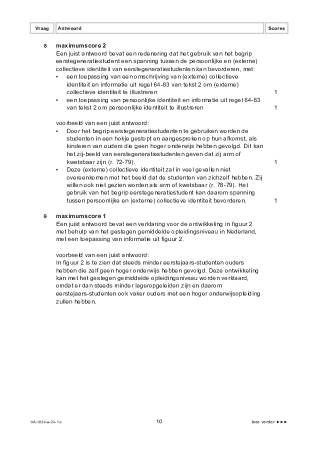 Correctievoorschrift examen HAVO maatschappijwetenschappen 2024, tijdvak 1. Pagina 10