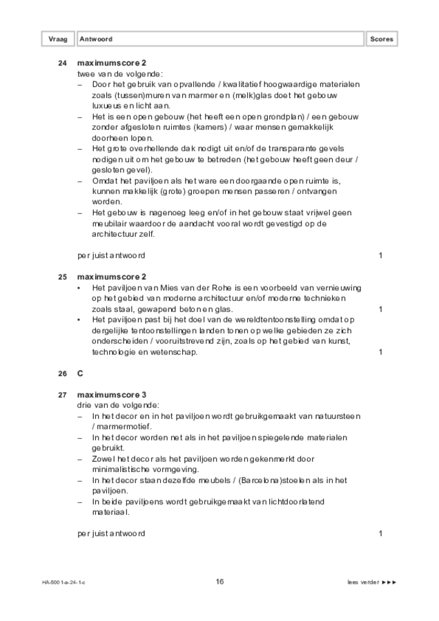 Correctievoorschrift examen HAVO tekenen, handenarbeid en textiele werkvormen 2024, tijdvak 1. Pagina 16