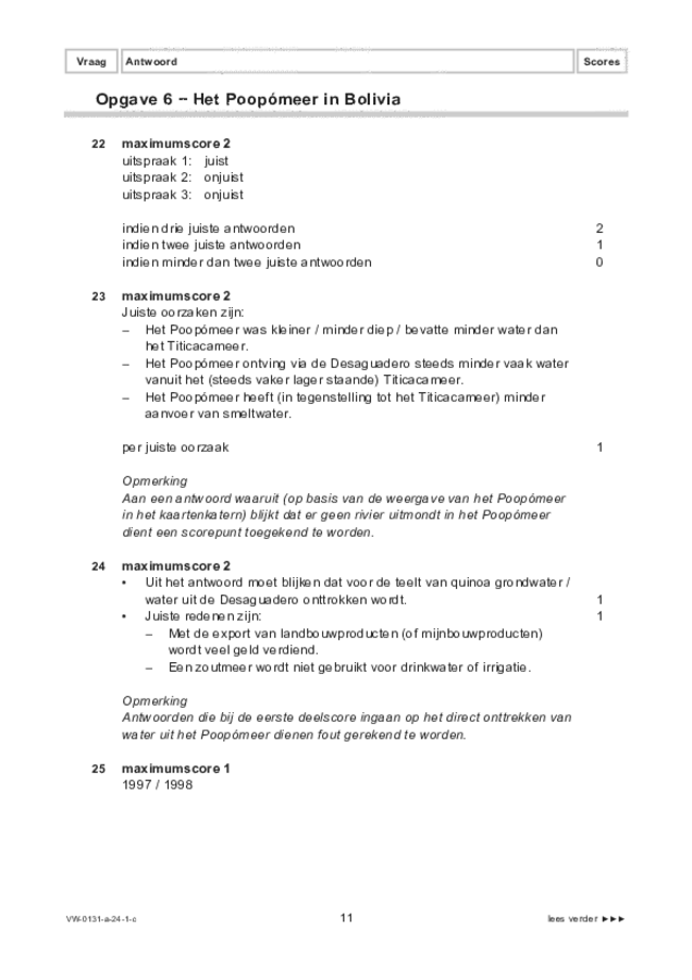 Correctievoorschrift examen VWO aardrijkskunde 2024, tijdvak 1. Pagina 11