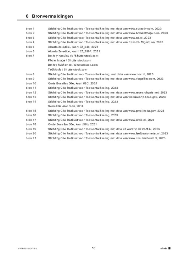 Correctievoorschrift examen VWO aardrijkskunde 2024, tijdvak 1. Pagina 16